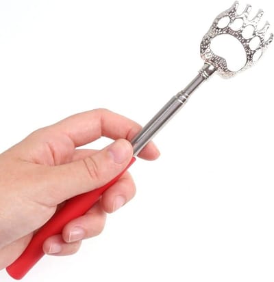 Narimano® Telescopische Rugkrabber, Telescopische Rugkrabber Huishoudelijke Roestvrijstalen - Uitschuifbare Rugkrabber Massager(Rood)