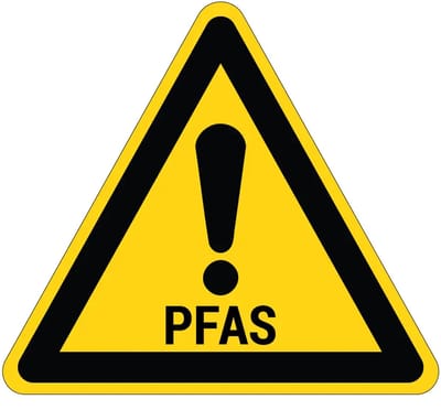 PFAS waarschuwingssticker | 10 cm