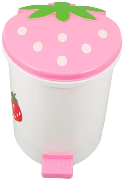 Mini Afvalbakje - Prullenbak Bureau - Afval Opruimen - Aardbeienontwerp - 18 cm - Roze