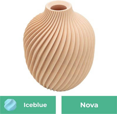Nova moderne vaas – Decoratieve vaas - IJsblauw - 3d geprinte vaas – geschikt voor droogbloemen - 20CM