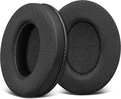 Oorkussens Vervanging voor Sennheiser HD202/HD202II/HD203/HD212/HD212-Pro/HD437/HD447/HD457/HD477/HD497/EH150/EH250/EH350/HD62-TV/HD65-TV Earpads met Duurzaam Voetballen Textuur Stof - Zwart