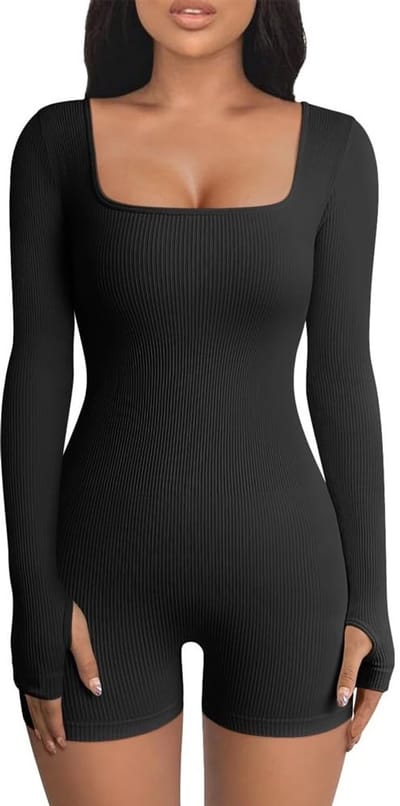 Dailygoods- Jumpsuit dames lange mouwen - Strak sportpak - Eendelig broekpak - Vochtafvoerende stof - Verbeterde buikcontrole - Stretchmateriaal - Romper