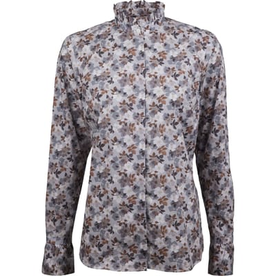 Stenströms Darya Blouse Light Grey Pattern Maat: 34 | Longsleeves Outlet | Dames | Wit