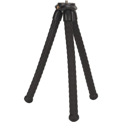 Mini Flexibel Statief 14 Inch Schroef Draagbaar Statief met Verborgen Telefoonhouder Koude Schoen Mount black