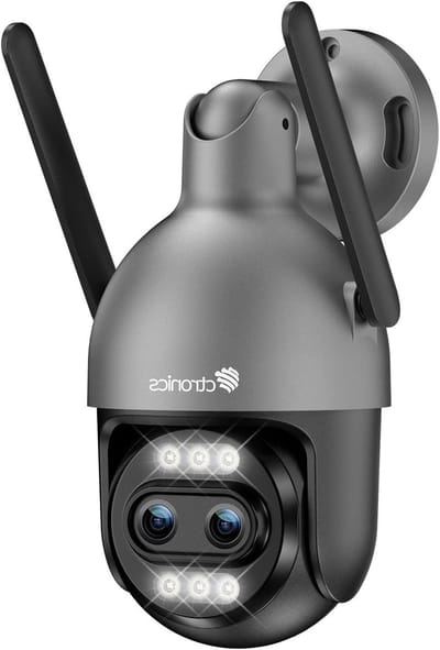 SnelShoppen - 4K Outdoor Beveiligingscamera met 10x Hybrid Zoom, Dual Lens, Wifi Camera, 2.4/5GHz, Dieren/Vehicles Detectie, FTP/NVR, 256GB TF/Cloud/P