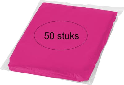 Eizook 50 stuks beschermende wegwerp poncho Roze lichtdoorschijnend- Regen - Festival - Wandelen - Evenement