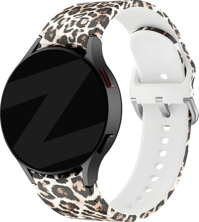 Siliconen band 'Leopard' geschikt voor Samsung Galaxy Watch 7 (40 & 44mm) / Galaxy Watch 6 (Classic) / 5 40mm & 44mm / Watch 5 Pro / 4 & Watch 4 Classic / Watch FE - siliconen smartwatch bandje met print - Bandz - Luipaard