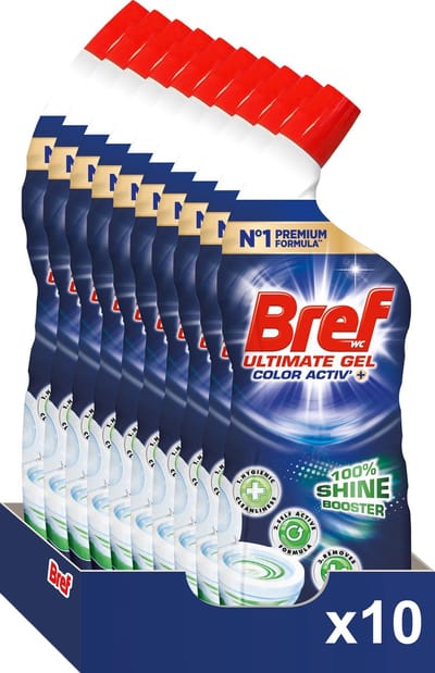 Bref Toiletreiniger - Ultimate Gel Color Actief + Citrus - Voordeelverpakking 10x700ml
