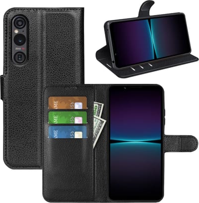 MobyDefend Hoesje - Geschikt voor Sony Xperia 1 VI - Kunstleren Wallet Book Case (Sluiting Voorkant) - Zwart