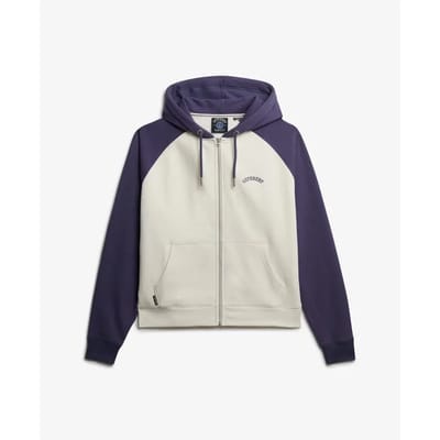 Dames hoodie met rits en logo en raglanmouwen Superdry Essential