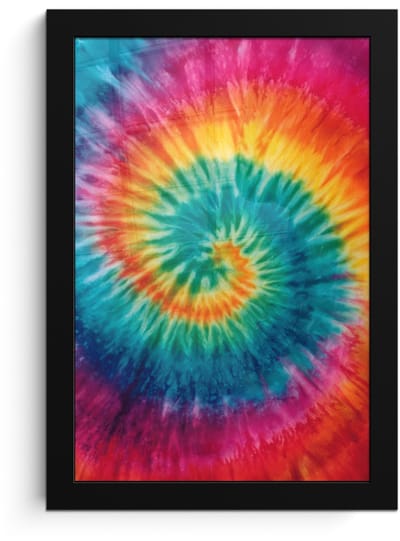 Poster in lijst - Fotolijst 20x30 cm - Posters - Regenboogkleuren - Tie dye - Posterlijst zwart - Decoratie - Wanddecoratie woonkamer - Muurdecoratie slaapkamer