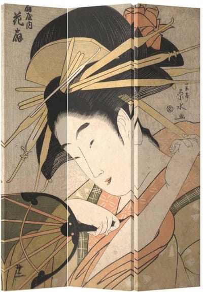 Fine Asianliving Japans Kamerscherm Oosters Scheidingswand B120xH180cm 3 Panelen Japanse Geisha