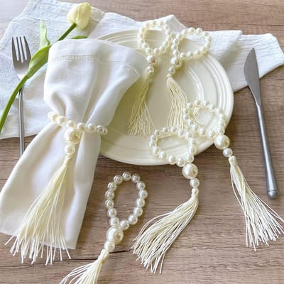 6 STUKS Parelmoer Gekleurde Servetringen, Bruiloft Servethouder, U-Vormige Servetgesp voor Festival Eetkamer Eettafel Decoratie