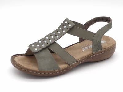 Rieker Dames Sandaal - 60883-52 Groen - Maat 40