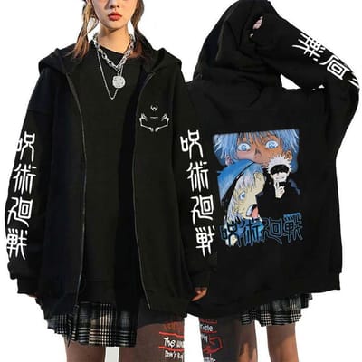 Anime Jujutsu Kaisen Fushiguro Megumi hoodies XS gray