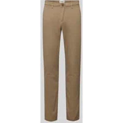 Jack & Jones beige heren broek   Slim Fit   Steekzakken   Knoop- en ritssluiting   Regular waist Beige 33/32