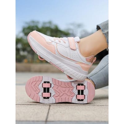 Kinderschoenen met wieltjes Jongens Vierwielige Meisjes Sporten Rolschaatsen Wandelen Wielschoenen Vervormde Schoenen met wieltjes 32