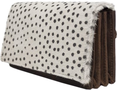 Portemonnee Dames - Donkerbruin - Echt Leer Met Dierenprint - Anti-Skim - Arrigo
