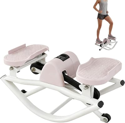 Stappentrainer - Hometrainer Stepper - Cardiotraining Thuis - Hydraulische Schokdemping - ca. 49 x 27 cm - Roze