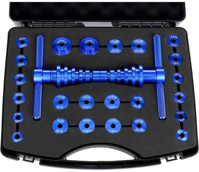 GELLDG Fietsgereedschapssets - Professionele Lagerpersset - Geschikt voor Verschillende Lagermaten met T-vormige Schroeven en Konische Drukblokken - Aluminium - Incl. Opbergdoos