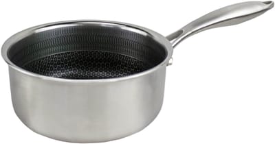 Cook & Pan Honey Steelpan Ø 18 cm RVS - PFAS vrij - Alle Warmtebronnen - Cool Touch Handgreep - Steel Pan met 7 jaar Garantie - Krasbestendige Anti Aanbaklaag - Vaatwasserbestendig - Gas, Inductie, Elektrisch, Oven - Honingraat Pan