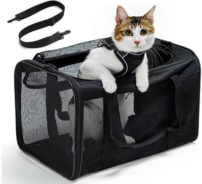 Ibenzoa® Opvouwbare en draagtas voor katten en kleine honden tot 6 kg
