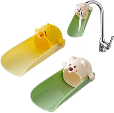 Unyqoos® Set van 2 schattige kraanverlengstukken voor kinderen met dierenmotief