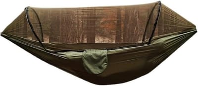 Klamboe Hangmat - Kampeer Hangmat - Outdoor Ontspanning - Automatische Opening - 1.3 kg - Bruin