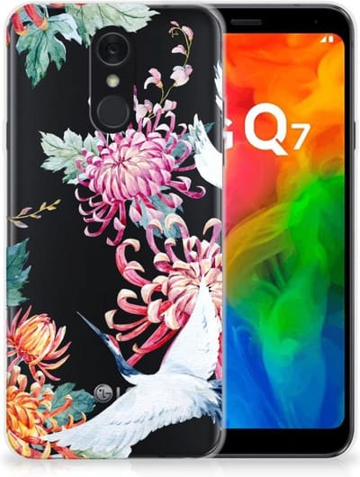 LG Q7 TPU Hoesje Bird Flowers