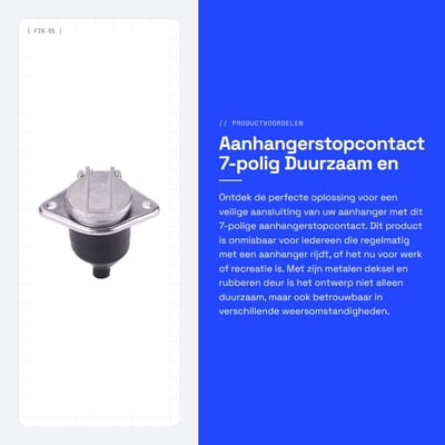 Dailygoods - Aanhangerstopcontact - 7-polig - Duurzaam en betrouwbaar - 24 V - Universeel geschikt - Veiligere verbinding - Essentieel voor aanhangers