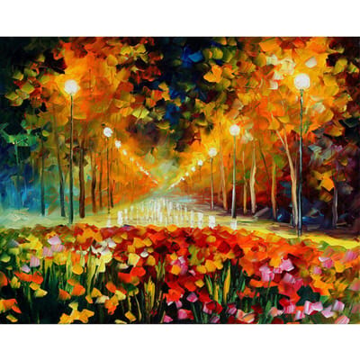 5D Doe-het-zelf Diamantschilderij Herfstlandschap Diamanten Mozaïek Landschap Volledige Ronde Diamantborduurwerk 20X30CM black