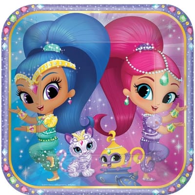 Shimmer and Shine bordjes 23 cm. 8 st.