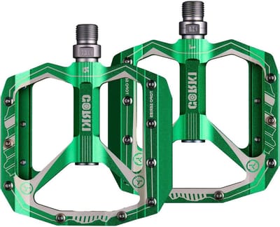Extra grote platte aluminium legering MTB pedalen - brede platform pedalen - 9/16 inch - zwart rood paars - 1 paar