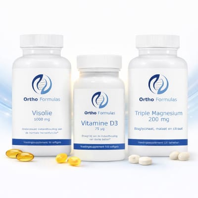 Dagelijkse Basis Pakket – Vitamine D3, Triple Magnesium & Omega 3 Visolie – Immuunsysteem, Hart & Botten