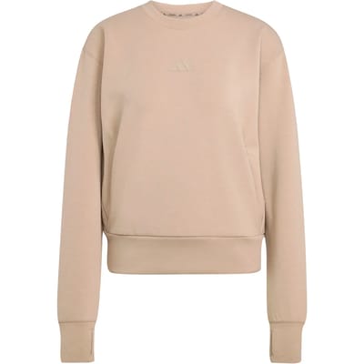 Adidas Designed For Training Warm-up Crewneck Sweatshirt Beige L Vrouw