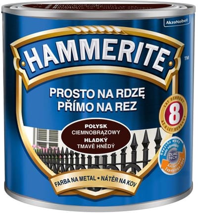 Hammerite Direct roest glad 0,25 l, donkerbruin
