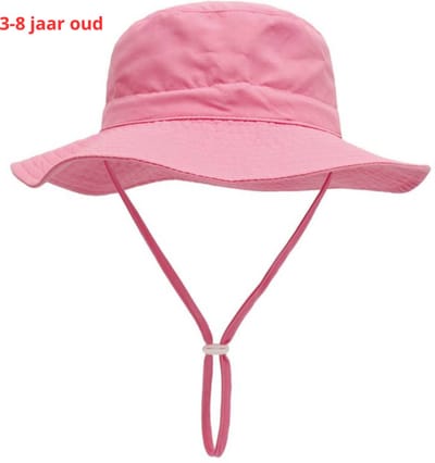 Livano Zonnehoed - Reishoed - UV Beschermende Hoed - Bucket Hat - Festival - Pet - Hoedje Voor Kinderen - Hoofdbescherming - Roze - 3-8 Jaar