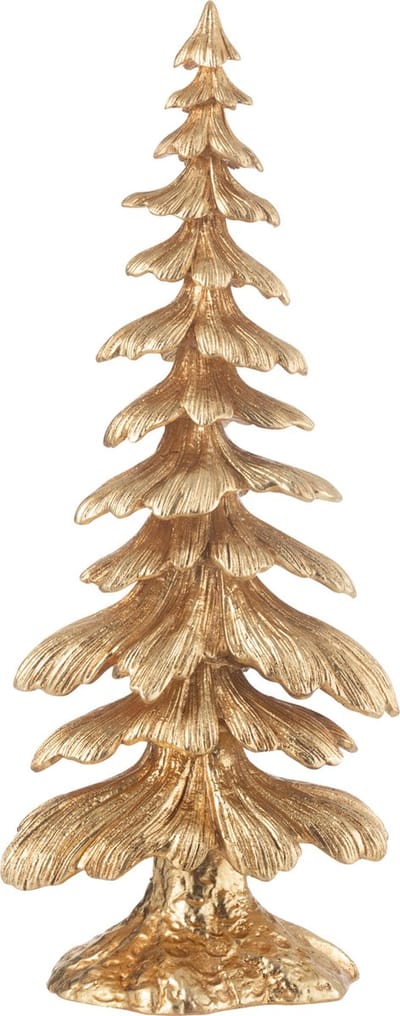 J-Line decoratie Denneboom - polyresin - goud - small