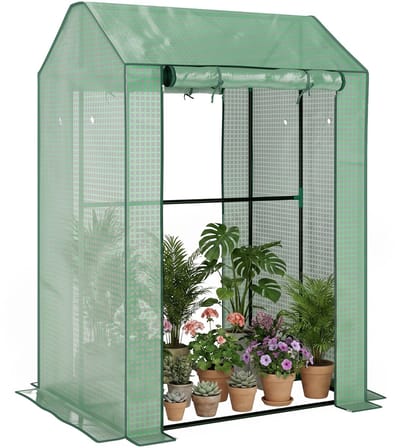 Outsunny Greenhouse-Staal, PE-100L x 80B x 150H cm-Groen