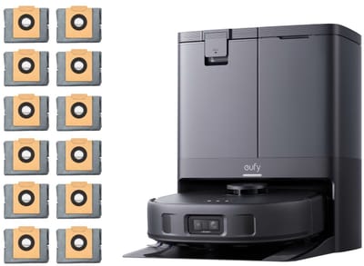 eufy Clean X10 Pro Omni Robotstofzuiger met dweil + eufy antibacteriële en geurverdrijvende stofzuigerzak (12 stuks)