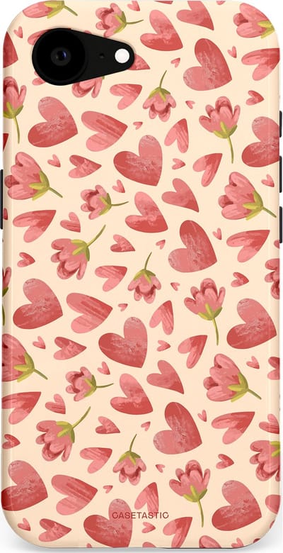 Casetastic Hoesje Geschikt voor Apple iPhone 16e Magsafe - Stijlvolle Beschermende Duo-layer Case - Verbonden Hartjes