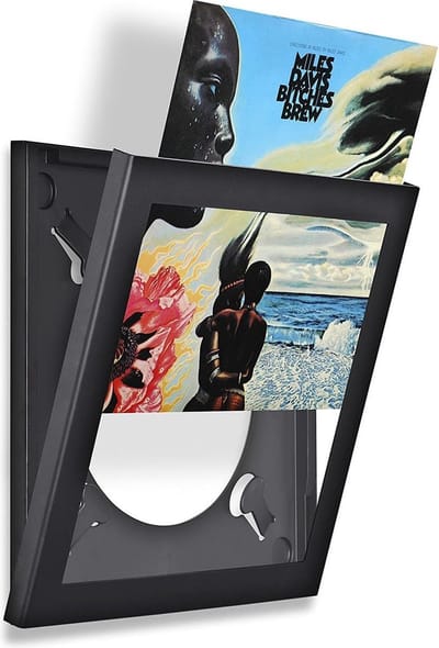 LP Houder aan de Muur - Opbergsysteem - Vinyl - Platen - Magnetisch Ophangsysteem - Wissellijst - Inclusief bevestigingsmateriaal - Zwart