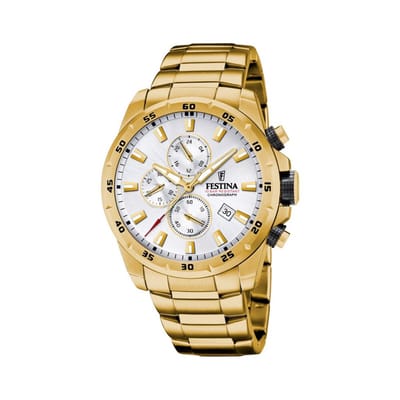 Festina F20541/1 Heren Horloge - Chronograaf - Mineraalglas - Roestvrijstaal/Staal - Ø 45 mm - Quartz - Vouw/Vlindersluiting - 10 ATM (zwemmen)