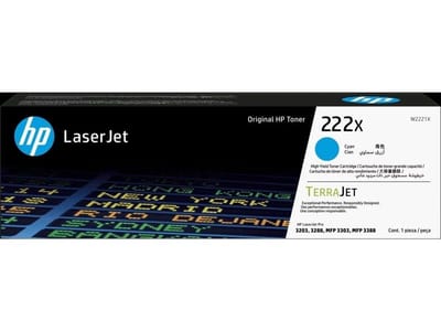 HP 222X (W2221X) toner cartridge cyaan hoge capaciteit (origineel)
