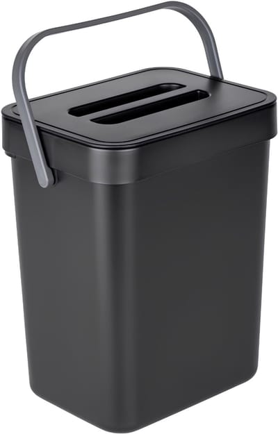 TIM® Prullenbak - Prullenmand - Afvalbak - Trash Can - Zwart - 21cm x 17cm x 24cm