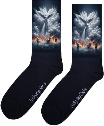 Brandweer - Valentijn sokken - Verjaardag Cadeau - Grappige sokken - Leuke sokken - Hem Haar sokken - Vrolijke sokken - Rook - Engel - Vaderdag - Moederdag - Sint cadeau - Kerst cadeau - Leuk Cadeau - Speciaal cadeau - Socks maken Happy - Maat 37-44