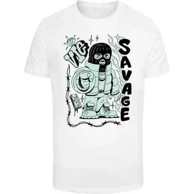 Mister Tee - Savage Balaclava Heren Tshirt - XS - Wit