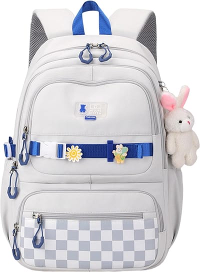 Rugzak Meisje - Waterdichte rugzak voor meisje - laptophoes - Rugtas - Rugzak Meisje - School rugtas - lichtgewicht schooltas - Schooltas - Rugzakken met grote capaciteit voor Meisjes en Jongens - Tieners - Boekentas - Schoolrugzakken - Wit