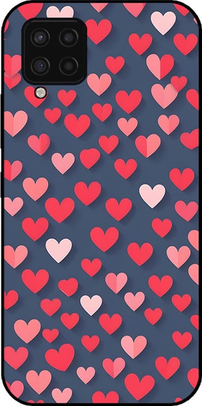Smartphonica Telefoonhoesje Geschikt voor Samsung Galaxy A42 5G met Roze en Rode Hartjes Opdruk - TPU Backcover Case With Rosé and Red Heart Design geschikt voor Samsung Galaxy A42 5G