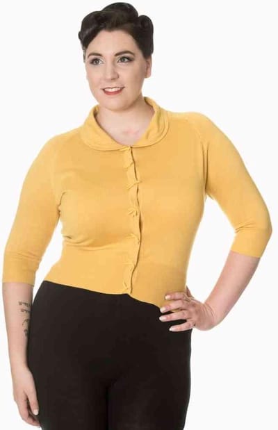 Dancing Days - April Cardigan - M - Geel